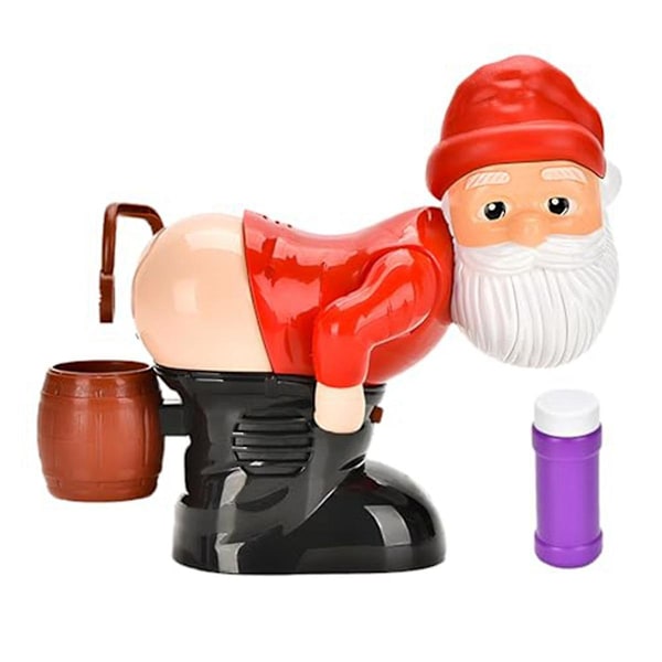 Rolig Tomte Bubbelblåsare med Blinkande Ljus & Musik, Julbubbelblåsare för Utomhus &
