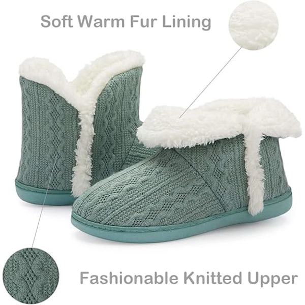 Dame Varme Bootie-Tøfler Fluffy Plush Indendørs Udendørs Vinter Bootie-Tøfler