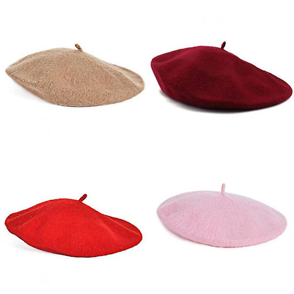 Vintage talvihattu naisille, pehmeä mukava lämmin hattu talven lämpimät asusteet - Pinkki -