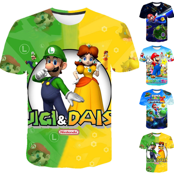 Super Mario 3D-painettu T-paita lapsille pojille - A A 140CM