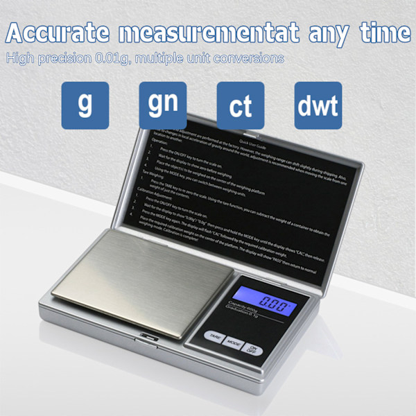 INF Digital Vekt Smykker / Gull / Kaffe 0.01 g - 200 g