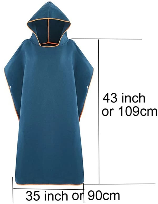 Mikrofiber Håndklæde Poncho Med Hætte Surf Badekåbe Hurtigtørrende Strandtøj Til Svømning Snorkling