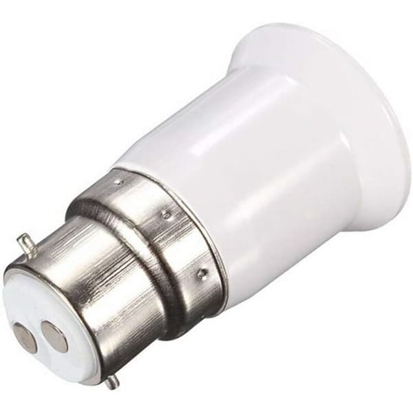 B22 to E27 Adapter Socket for LED Lamp, AC 230V, Conversion Adapters to Change from B22 to E27, Bayonet Screw Base, Set of 6