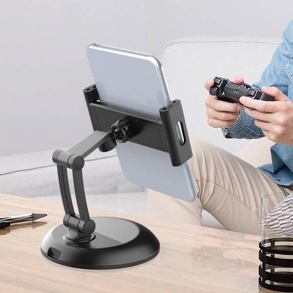 Tablet Stand Holder Højdejusterbar 360° Drejelig Bordstander til 5\"-15.5\" iPad & Andre Tablets/Telefoner