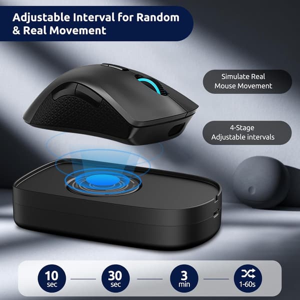 Automatisk Muse Jiggler USB Drevet Hold PC Vågen Undgå Dvale Sort Ingen Software Nødvendig