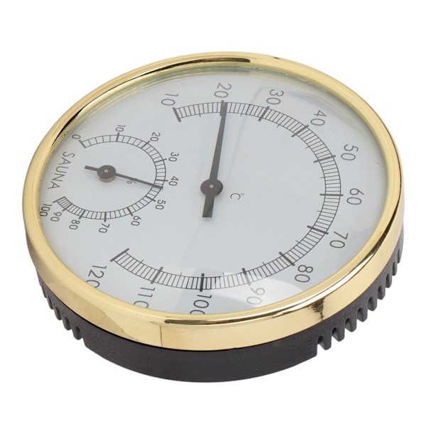 Saunatermometer til vægmontering med klar skala, fysisk induktion, rustfrit stål hygrometer