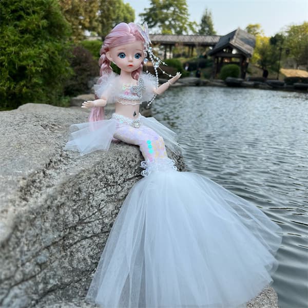 Fargerik havfrue-dukke for jenter prinsesse barnebursdagsgave leketøy Fragrant Fish Blue