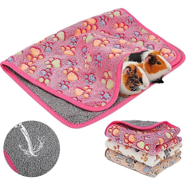 Waterproof Guinea Pig Blanket - Washable 3-Pack Fleece Cage Liners for Small Animals