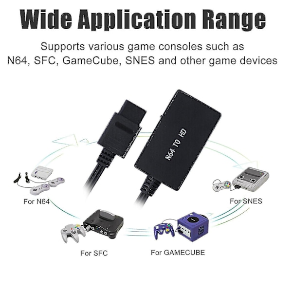 För Super NES/SNES N64 till HDMI Adapter Konverter HD Kabel--(WR)