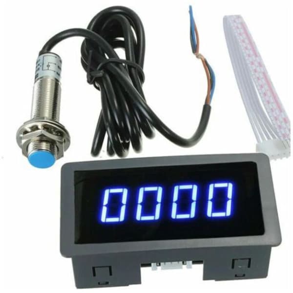 Digital turteller LED med Hall-effektsensor, 4 hastighetsteller, Blå