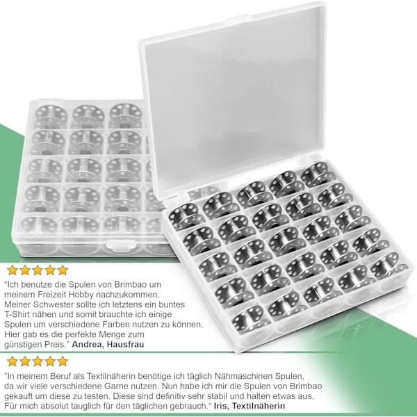 25 STK. - Symaskinespoler lavet af robust metal uden skarpe kanter