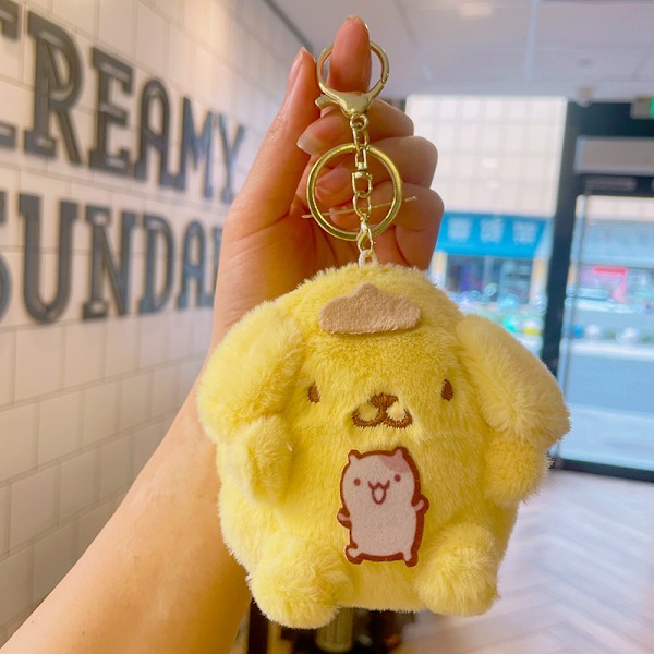 Tecknad Kuromi docka skolväska hänge docka plyschleksak par nyckelring väska hänge Plush Series Coin Purse-Pudding Dog 11cm (with keychain)