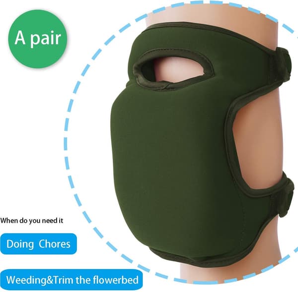1 Pair - Garden Knee Pads Soft, Comfortable Extra Thick Memory Foam Protection Non-Slip Adjustable Support For Gardening, Cleaning, Kneeling,_yu