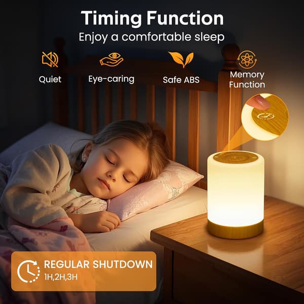 Touch-sensitive bedside lamp with adjustable brightness, 4 modes and 3000k LED night light for children, USB rechargeable nursing lamp