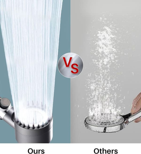 Høytrykksdusjhode med 3 spraymoduser Vannbesparende regndusjhode med filter Håndholdt dusjhode svart