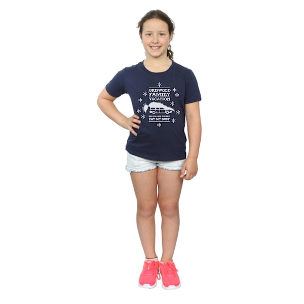 National Lampoon's Christmas Vacation Girls Eat My Dust Bomulls-T-shirt Marinblå Navy Blue 7-8 Years