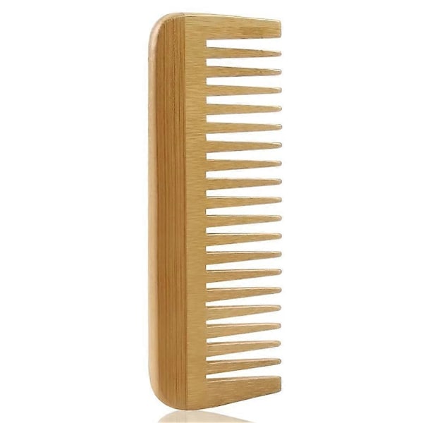 CASA Tjock Solid Träkam Bredtandad Kam Portabel Styling Massage Antistatisk Hårkam Handtagslös Hår{HH}