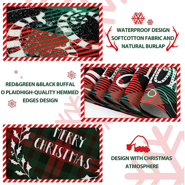 Jul röd jul vinterduk, värmebeständig,