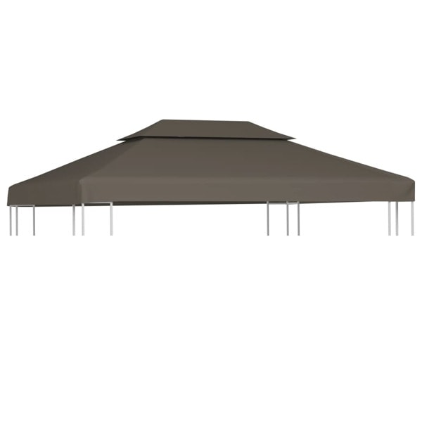 vidaXL Paviljongtak med ventilation 310 g/m² 4x3 m taupe Taupe