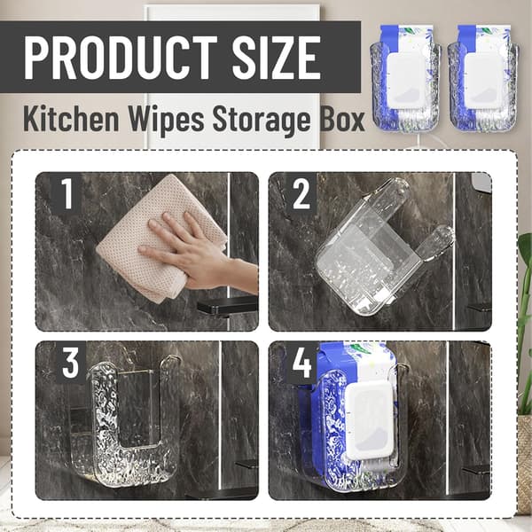 Väggmonterad Tissue Box Hållare Våtservetter Dispenser Förvaringsbehållare För Kök Badrum Sovrum 14,5 X 12,5 X 8 Cm 2-Pack