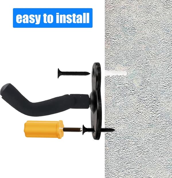 2-pack gitarrväggfästen - Metallväggkrokar för akustisk elbas - Instrumentdisplay och förvaringshållare