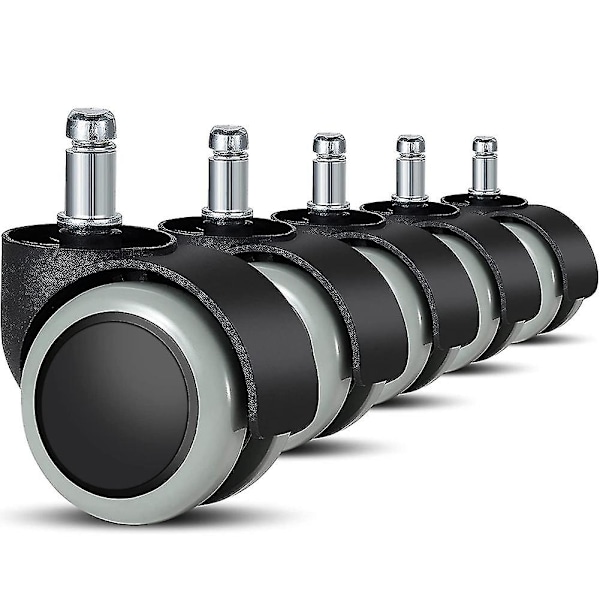 Erstatningshjul for kontorstoler på harde gulv - 5-pakning - 11 mm / 22 mm - For gamingstoler, dreiestoler, Pr{HH}