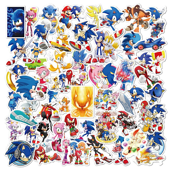 50 st Sonic Doodle Klistermärken Animerade Dekaler för Laptop Bagage Mugg