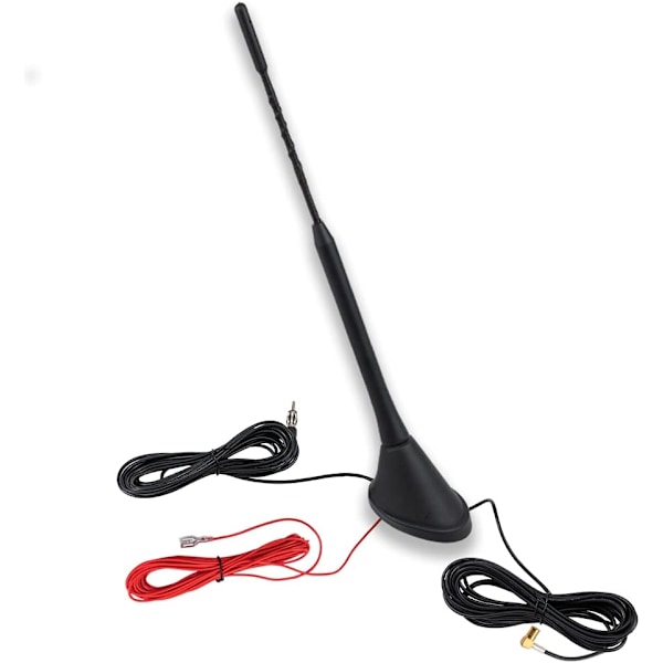 Dab Dab+ Bilradioantenne FM/AM Radioantenne Biltakantenne Forsterkeradapter SMB til DIN med RG174 5M 16.4ft Kabel{HH}