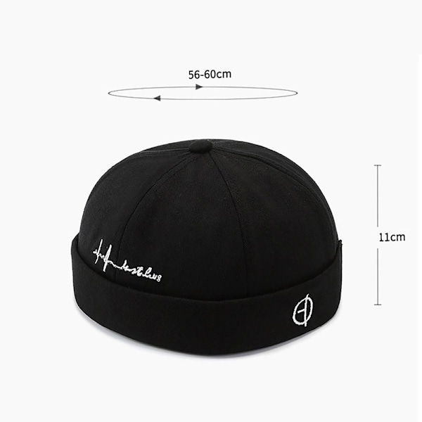 Bomuld Docker Cap Hat GRÅ GREY