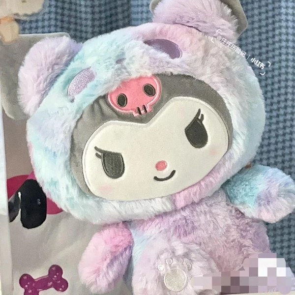 Hello Kitty Tie Dye Kuromi Plyslegetøj Melody Cinnamon Hund Dukke Børnedag Fødselsdagsgave til Kæreste Børnelegetøj Gaver F--25CM