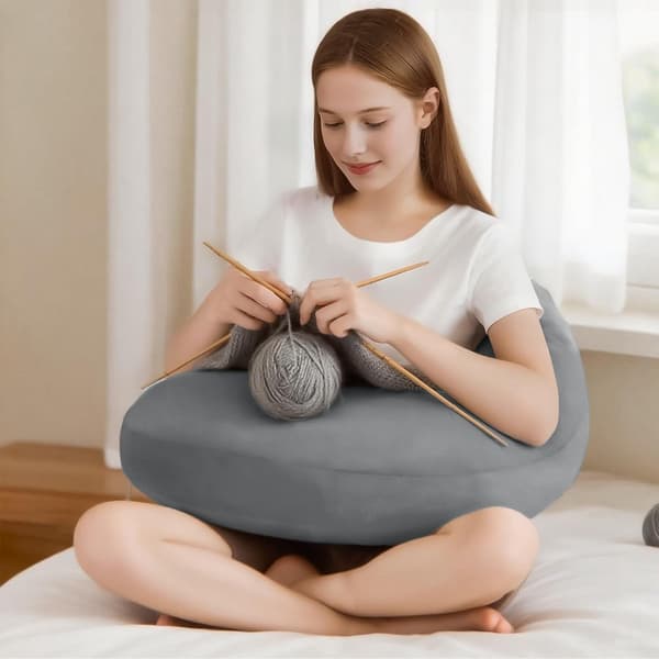 U-formad stödkudde 68x50x20 cm multifunktionell läskudde mjuk bekväm grå