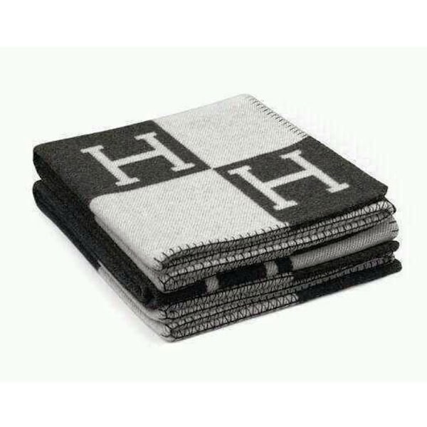 H-filt Puter Kunstig Ull Kashmir Pute Sofa Pledd f Black white
