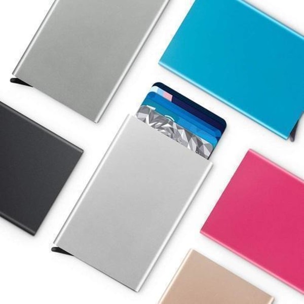 Pop-up kortholder i aluminium med RFID-beskyttelse Green