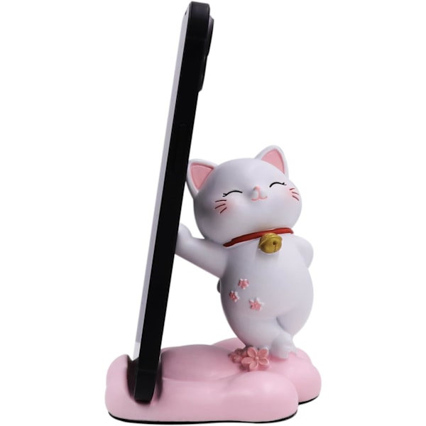 Søt Katt Telefonholder Skrivebordsdekorasjon Kawaii Telefonstativ Universal Skrivebords Telefonstativ for Alle Mobiler Smarttelefoner Tablet