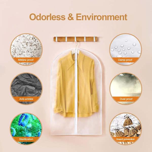 12 stk klesbeskyttere, dress-/garderobebeskyttere, sammenleggbare beskyttere ▏