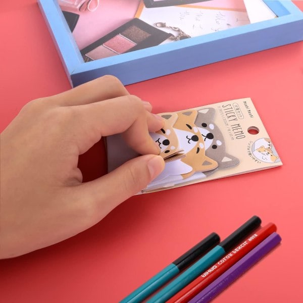 6-pakning Tegneserie Post-it Dyreformede Etiketter Student Hjemmekontor Romkamerat Gave Etikett Tilbehør 270 Ark