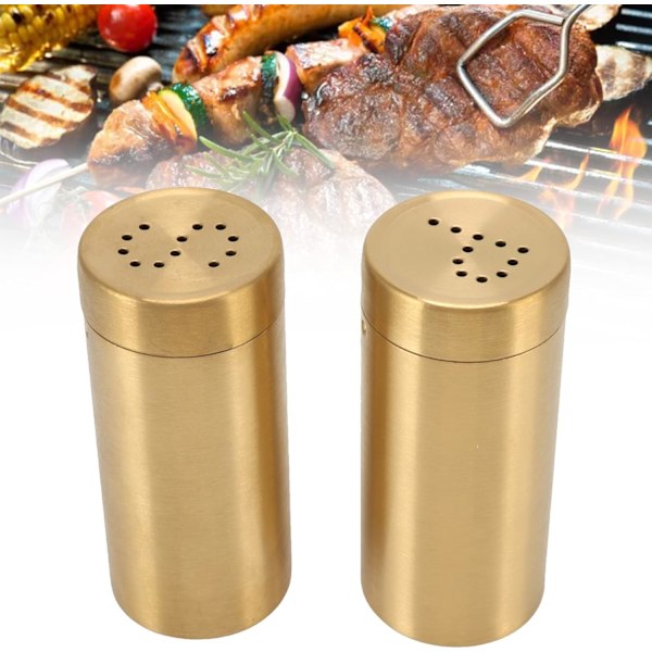 stk salt og peber krydderiflaske guld krydderikrukke krydderiflaske rustfrit stål rustfrit