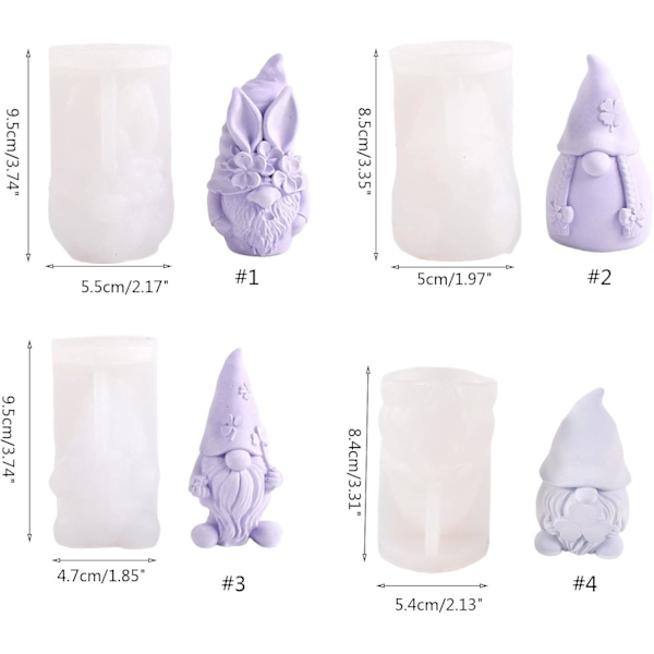 3D Gnome Epoxy Resin Mold, Easter Gnome Molds Gnome I