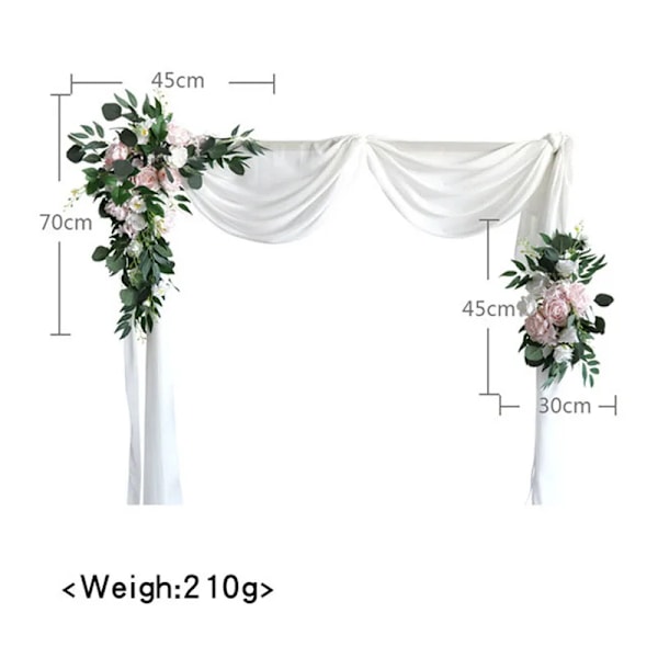 2pcs Large Artificial Wedding Arch Flower Row Party Backdrop Wreath Decor Welcome Card Sign Garland Wall Hanging Arrange Flower