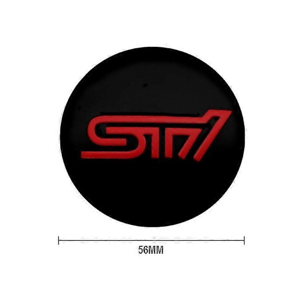 4 st 56+60 mm Bilhjulnavcentrumkåpor Dekalmärken Fälgtäckning Autoemblem Styling för Subaru STI Impreza Forester XV Tribeca 56mm STI