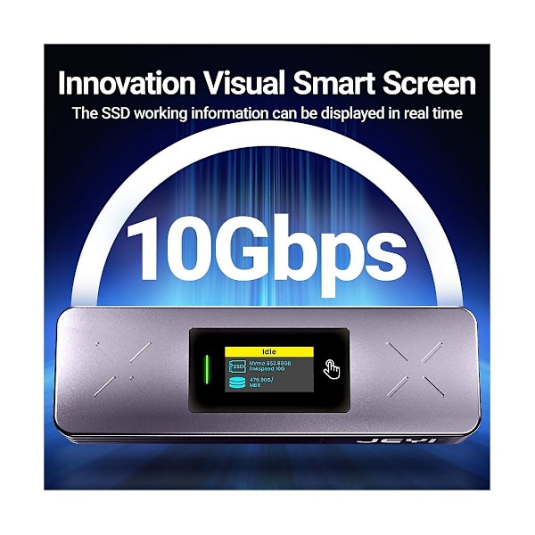 I9x Smart M.2 NVME/SATA SSD-kabinett, USB 3.2 Gen 2 10Gbps, Extern M2 Adapterfodral Stöd M-
