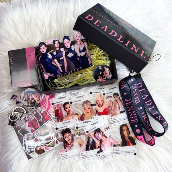 Deadlines Sticker Sæt Sort Pink Gruppe Æstetisk Papirvarer Gaveæske BP Gift Box Deadline