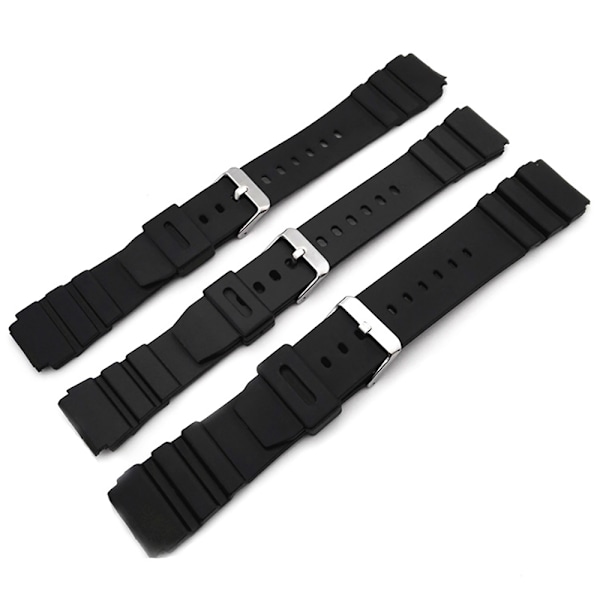 Kestävä kumikellon ranneke, musta Black 22MM