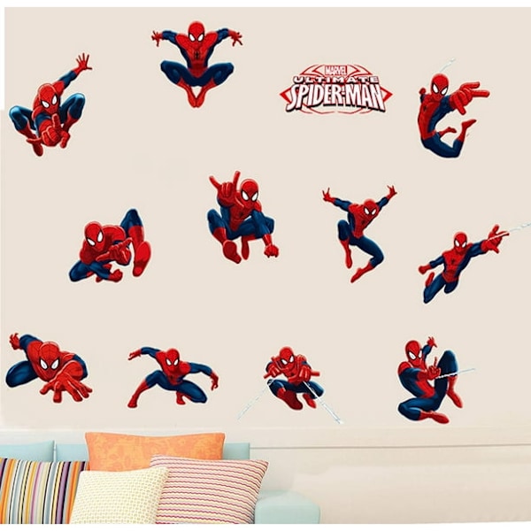 3D Kunst Fjernbar Spiderman Gutterom Veggklistremerke Hjem Dekal, Skrell og Fest Veggklistremerke for Barnerom Veggdekor