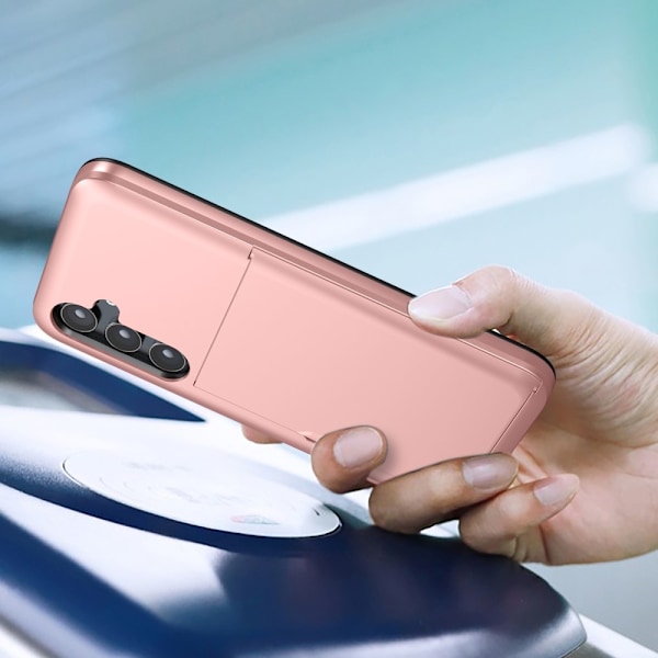 Samsung Galaxy A55 5G Hybrid Skal med Kortfack Mörkblå