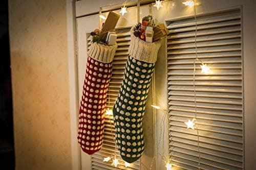 Juldekorationer Julstrumpor 2-pack 46cm Festlig Heminredning Röd Grön Prickar