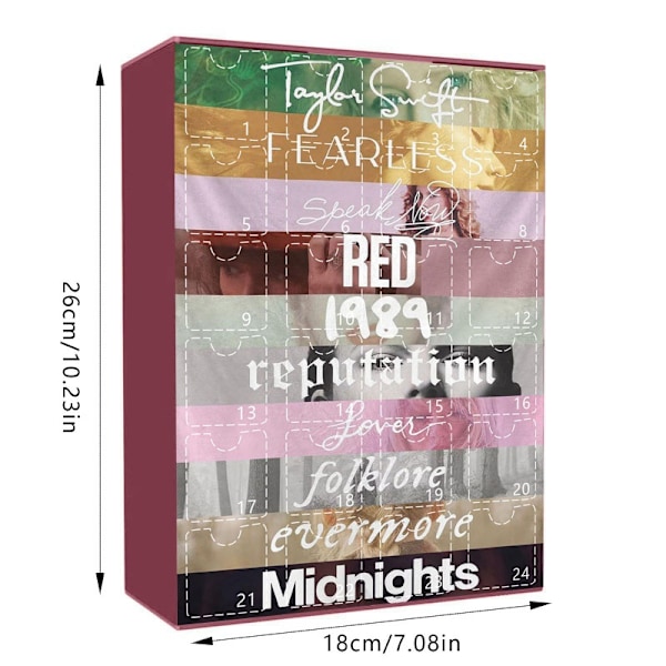 Taylor Swift Blind Box Julekalender med 24 Gave, Dekorationer og Nøgleringe GJ185-004 GJ185-004 Blind Box
