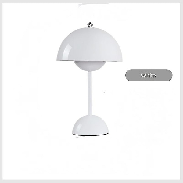 Bordlampe, Øyevennlig LED Blomsterpotte Bordlampe Bærbar for skole White