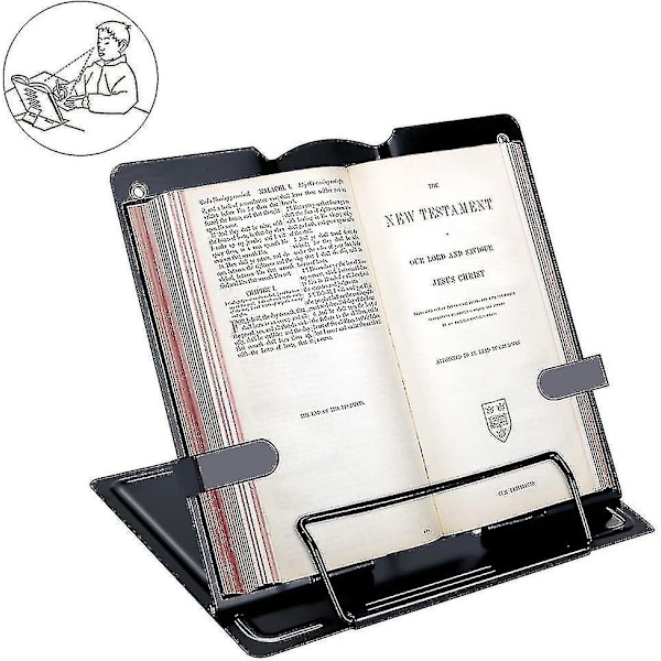 Metal bogholder, staffeli, kopistativ, læsning/ipad/kogebog, køkken/magasin, justerbar 6 positioner