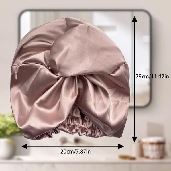 Satin Sleep Cap for kvinner 2 stk. Myk nattbonnet Hårbeskyttelse Silkefôr